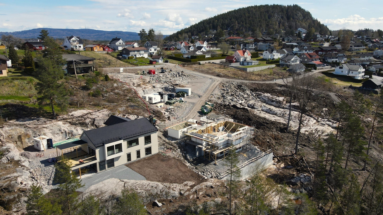 Bilder fra Solsida Åfoss Vest tatt under bygging i april 2023 Galleribilde