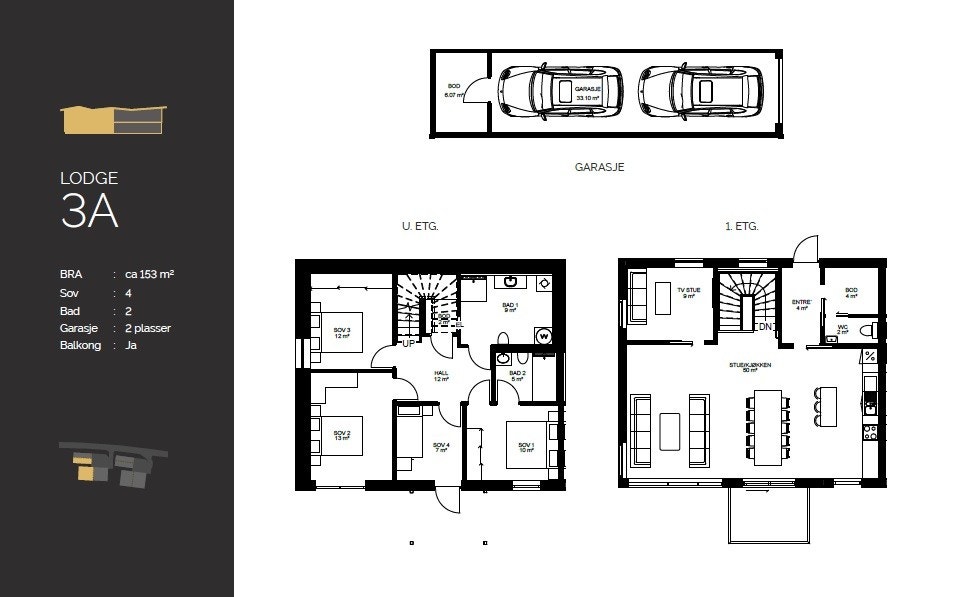 Skarsnuten 905 - Lodge 3A går over 2 plan. Galleribilde