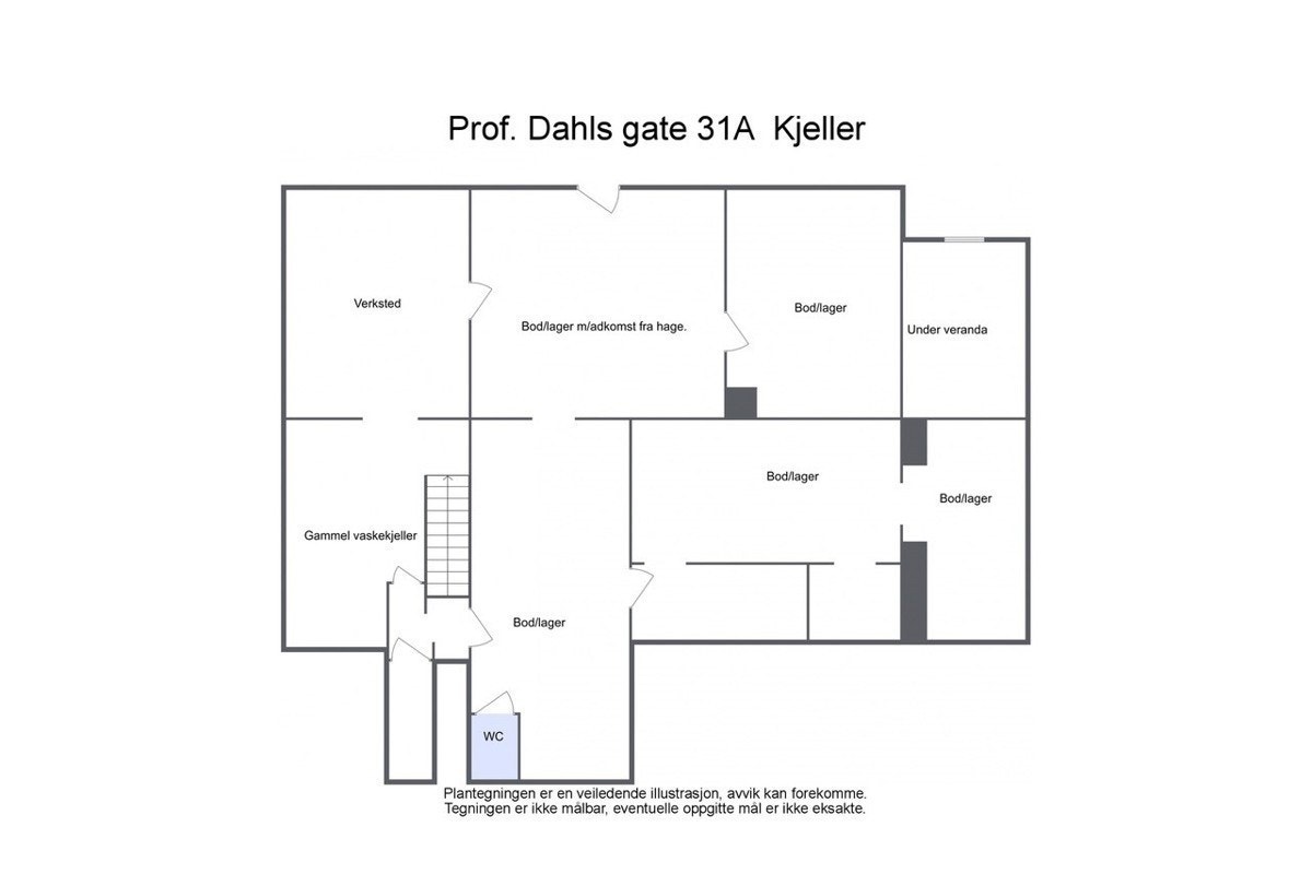 Plantegning kjeller. Galleribilde