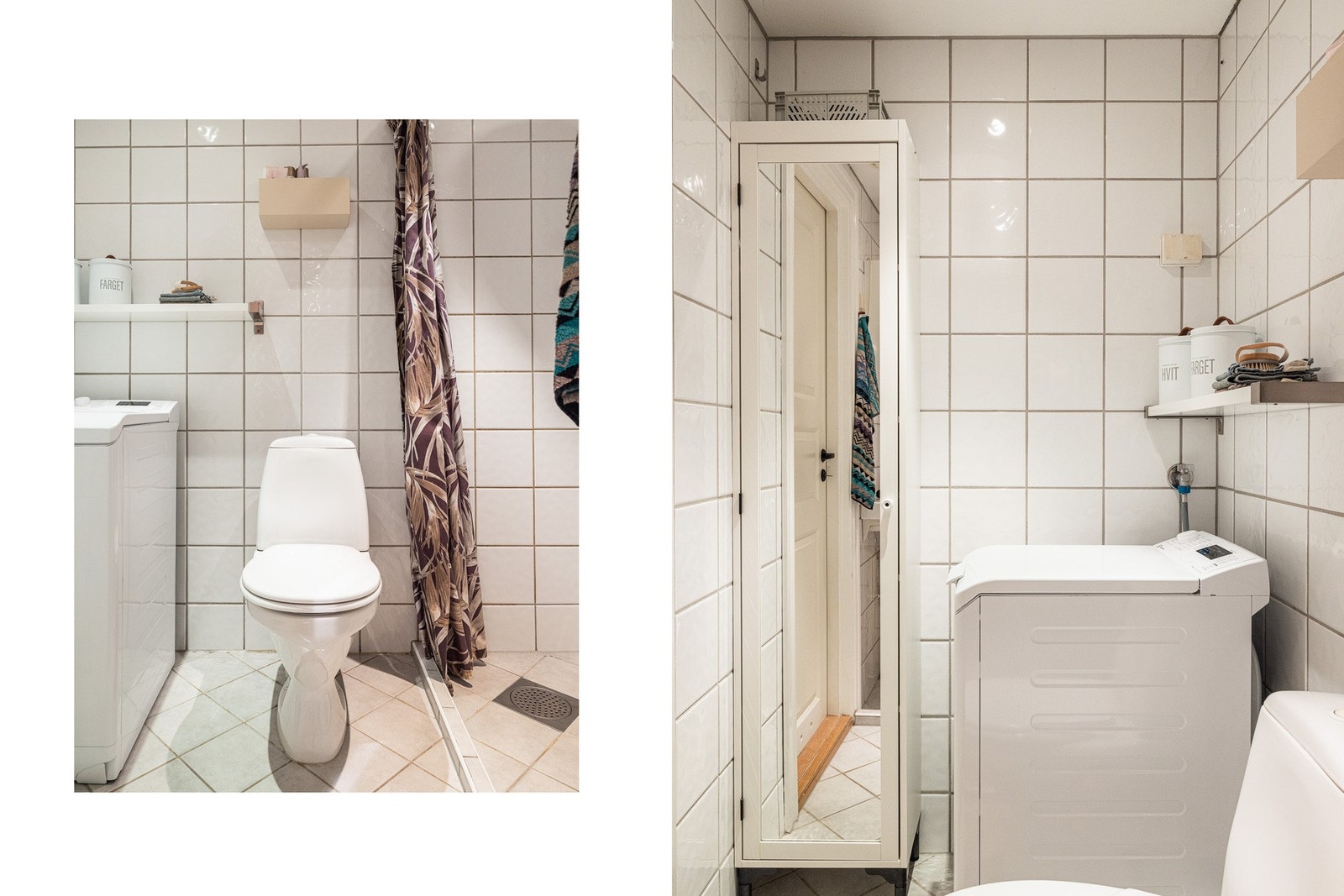 Stilrent baderom med flislagte overflater. Galleribilde