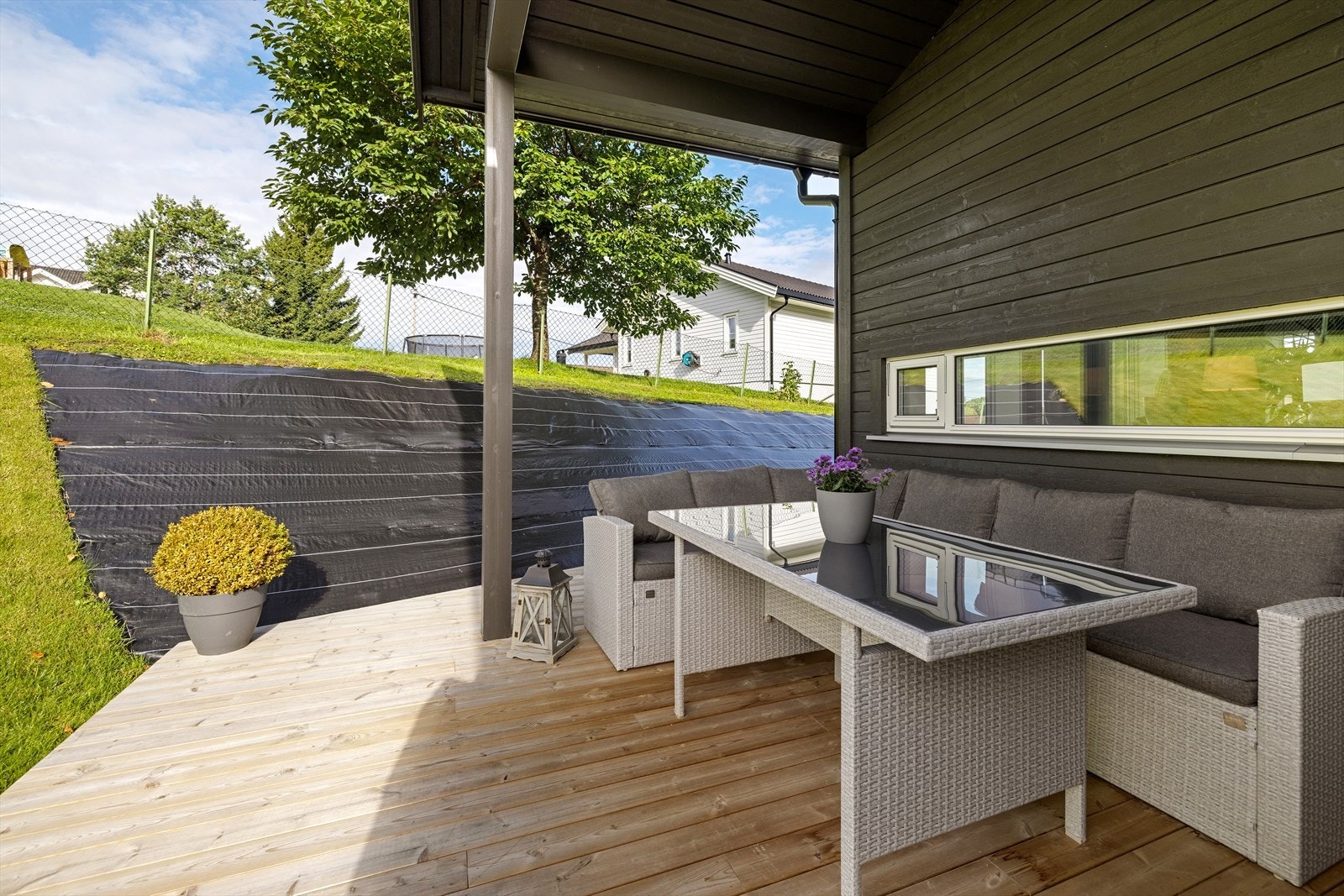Terrassen er delvis overbygget. Galleribilde