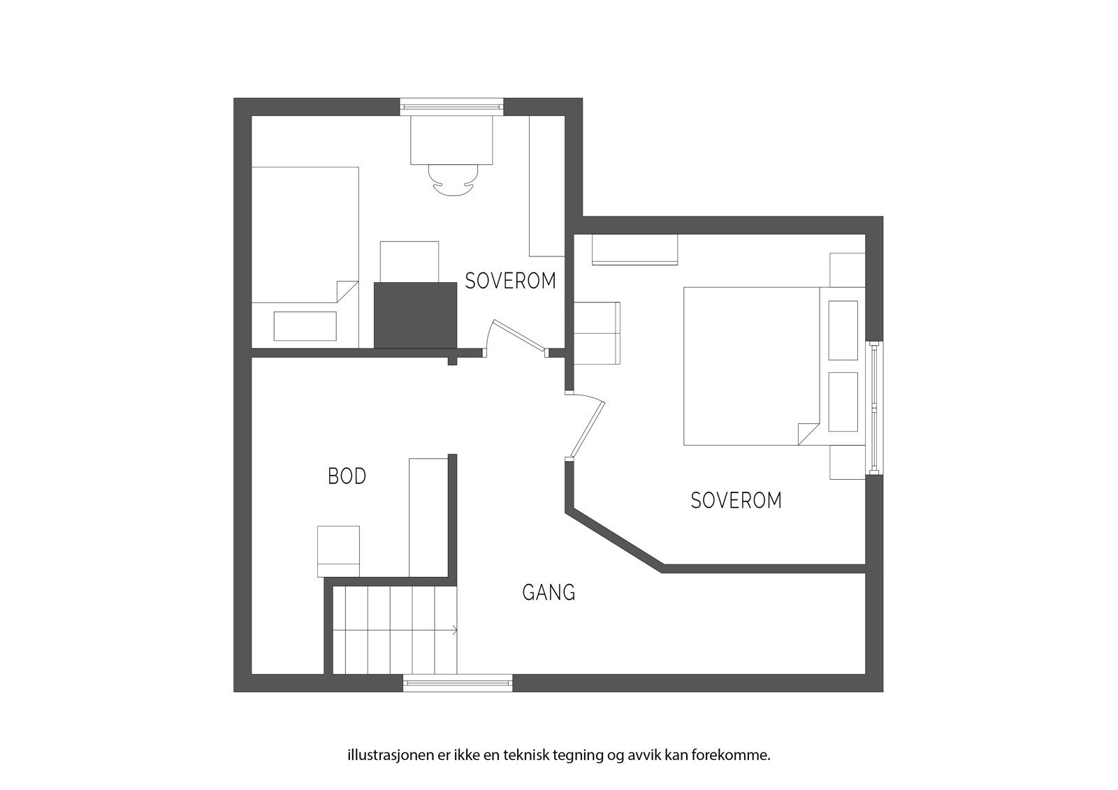 Plantegning 2. etasje Galleribilde