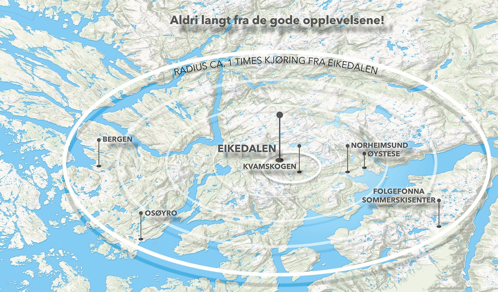 Illustrasjon med kjøretid til Eikedalen Inn Galleribilde