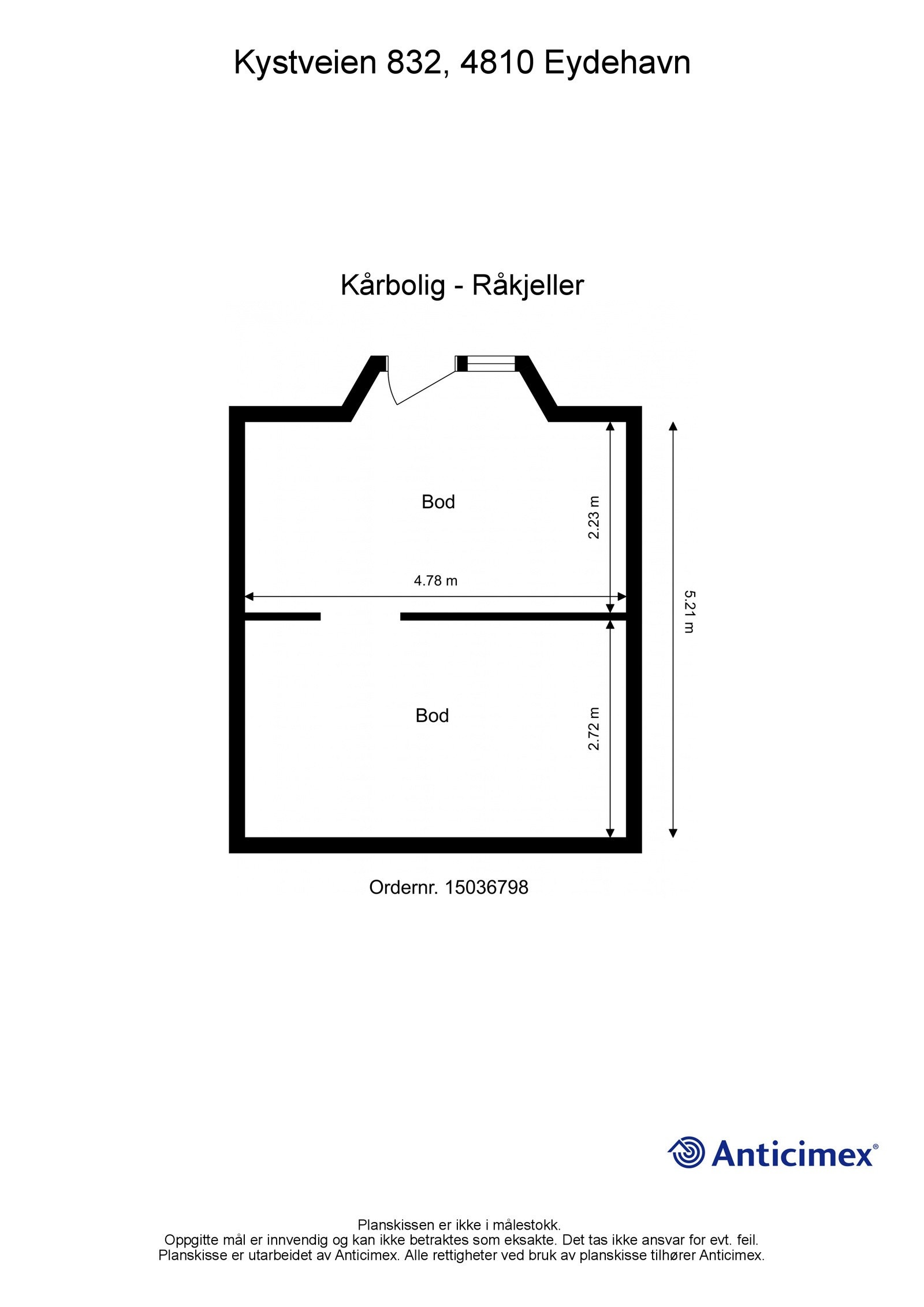 Kårbolig: Plantegning råkjeller Galleribilde