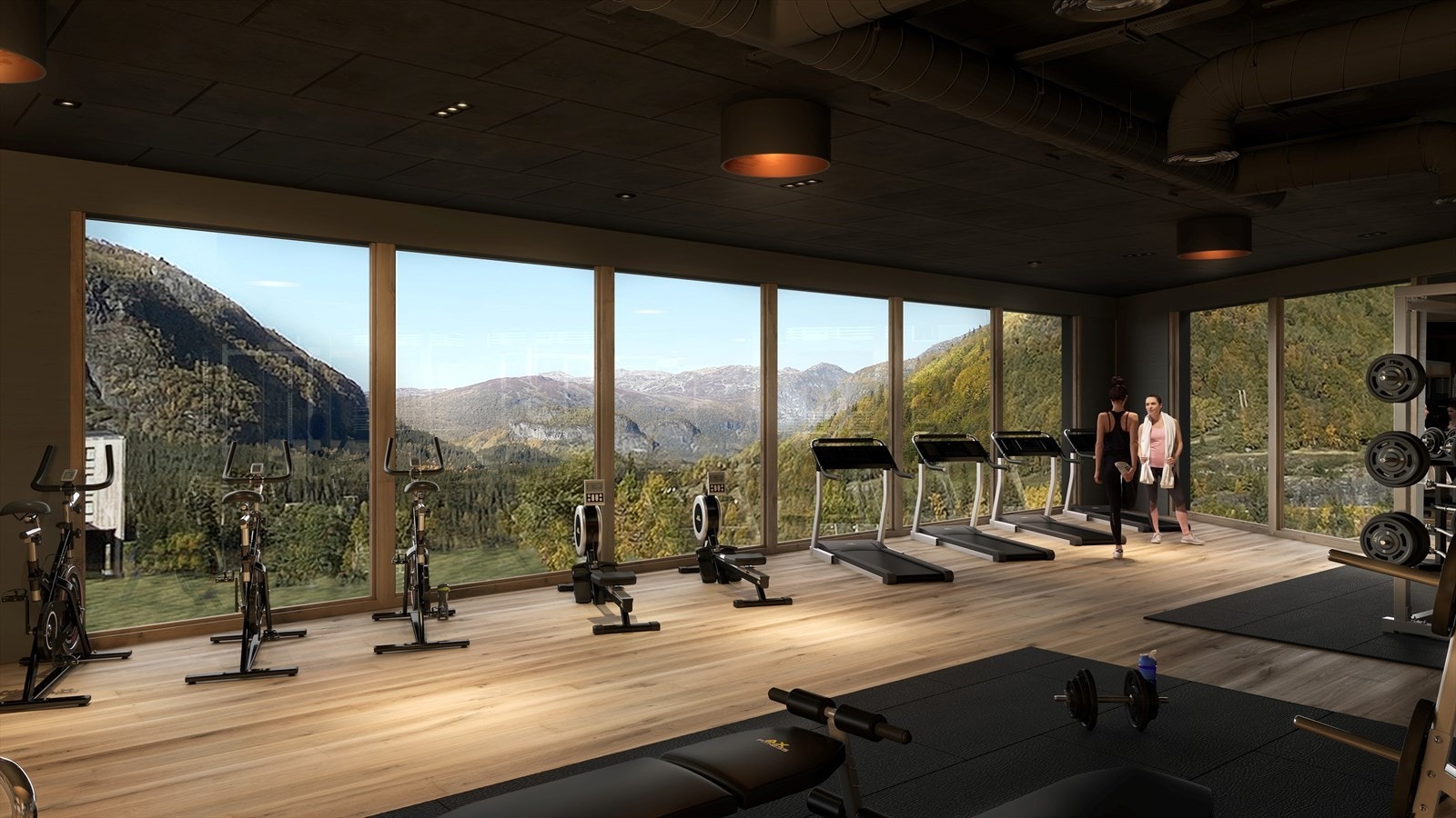 Som eier i Fjellandsbyen får du tilgang til et stort treningsrom med utstyr for styrke- og utholdenhetstrening. Galleribilde