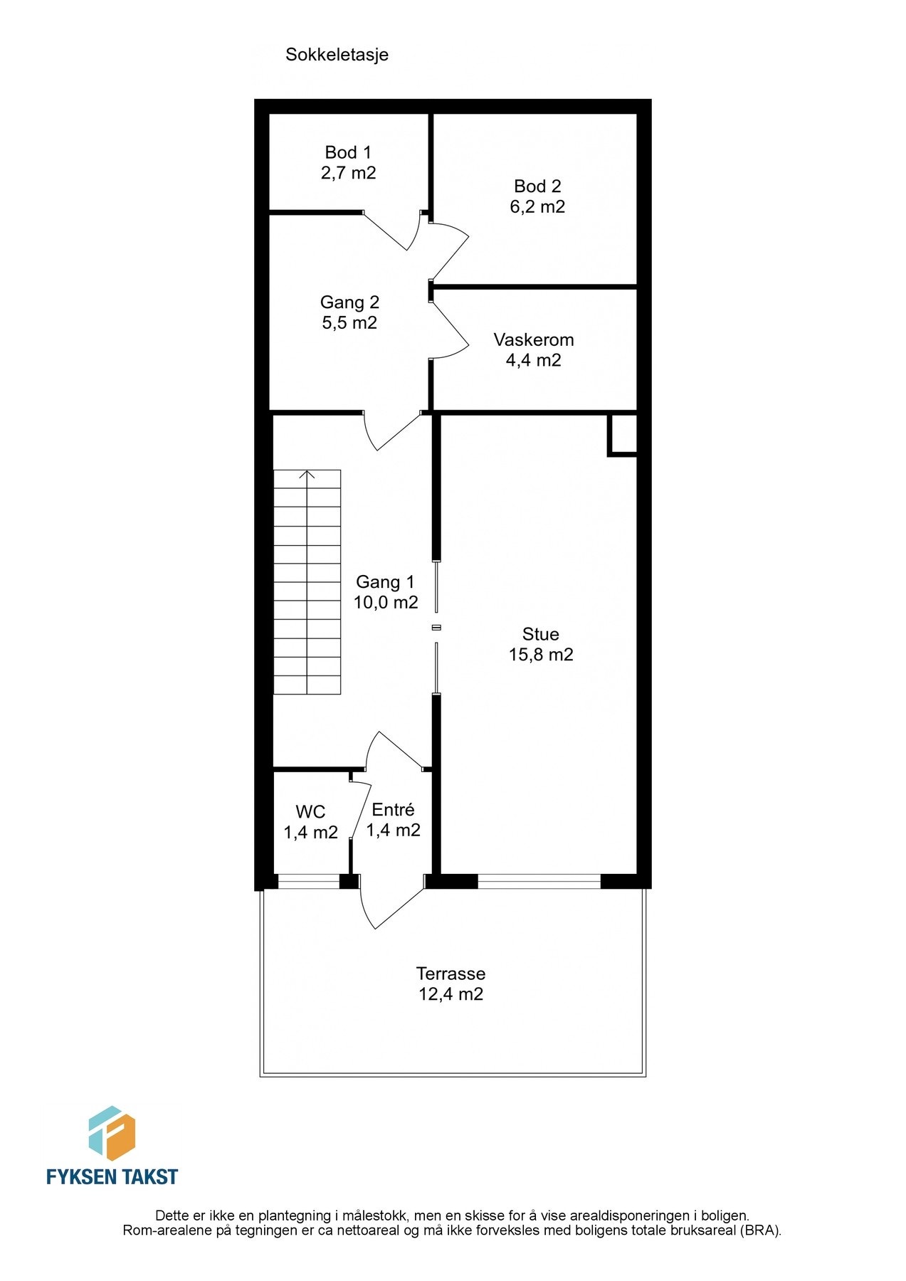 Plantegning - Sokkeletasje. Galleribilde