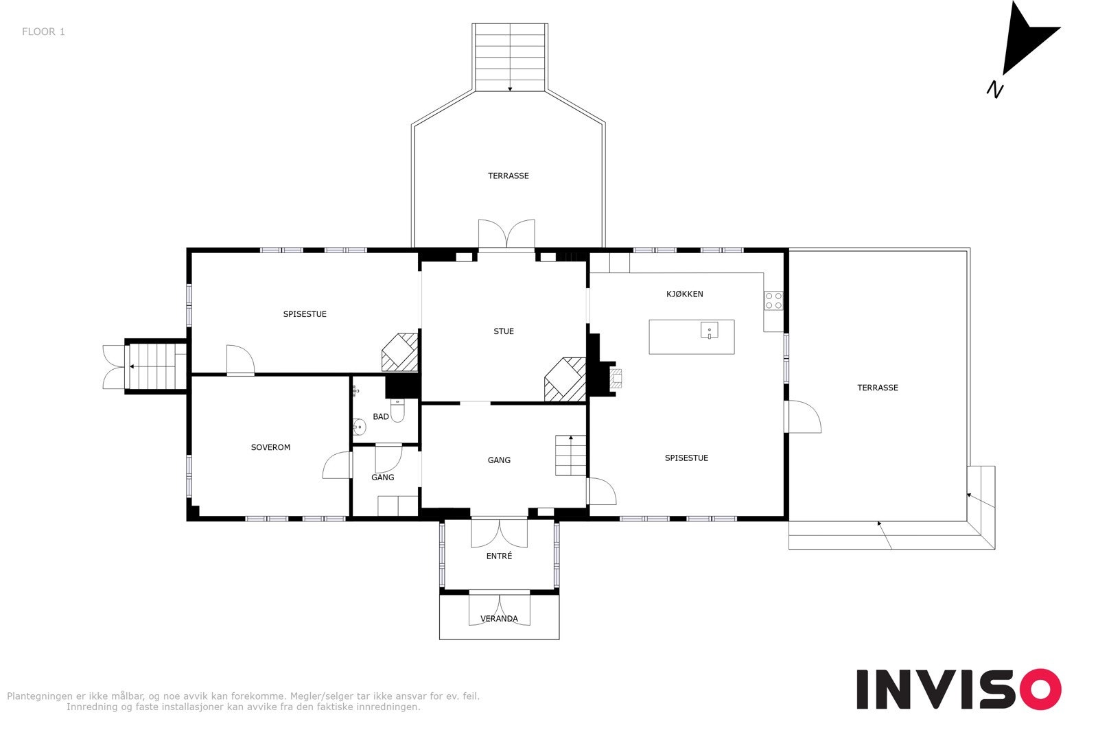Plantegning 1. etasje hovedbygning Galleribilde