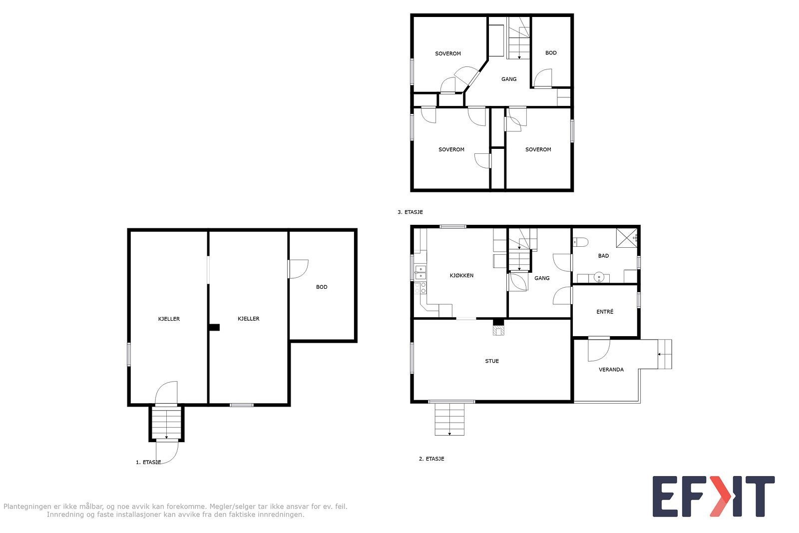 Plantegning alle etasjer Galleribilde