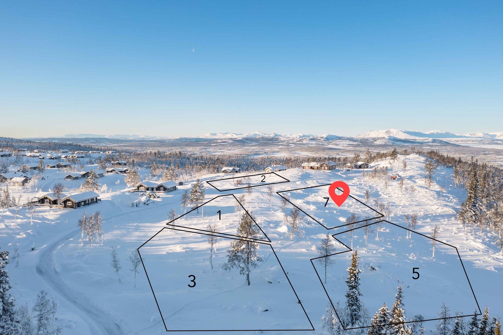 Tomt som er priset i annonsen markert. (tomt 80) Galleribilde