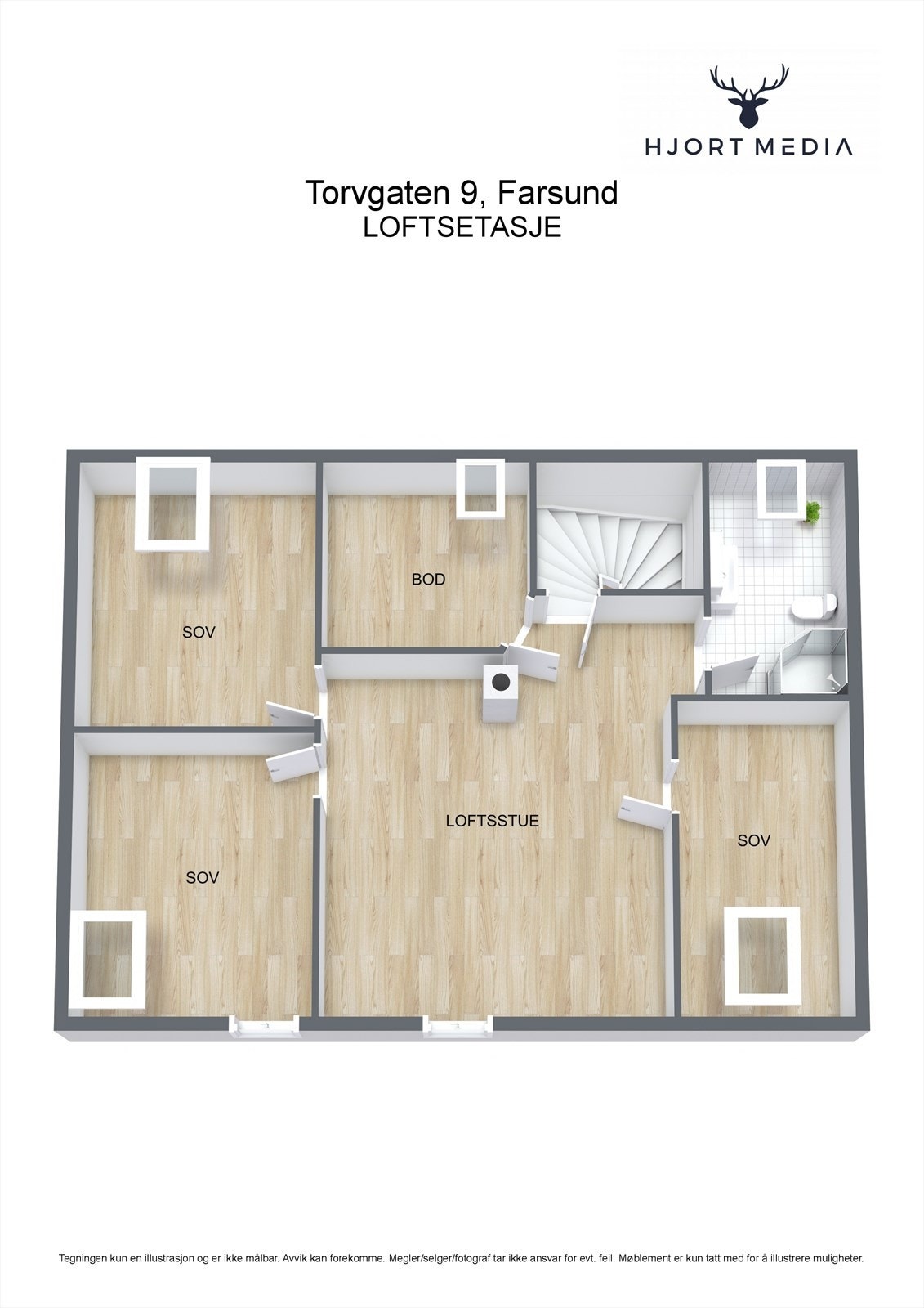 Plantegning loftsetasje Galleribilde