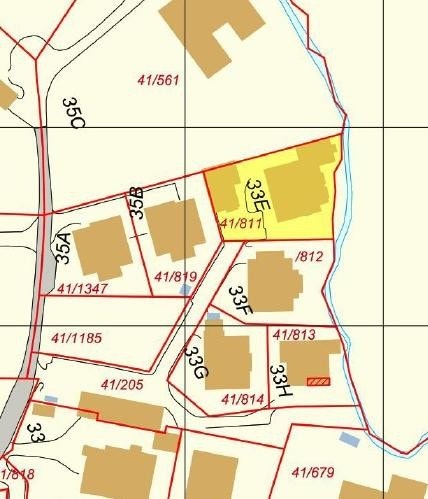 Arealkart Trosterudveien 33E viser tomten. Galleribilde