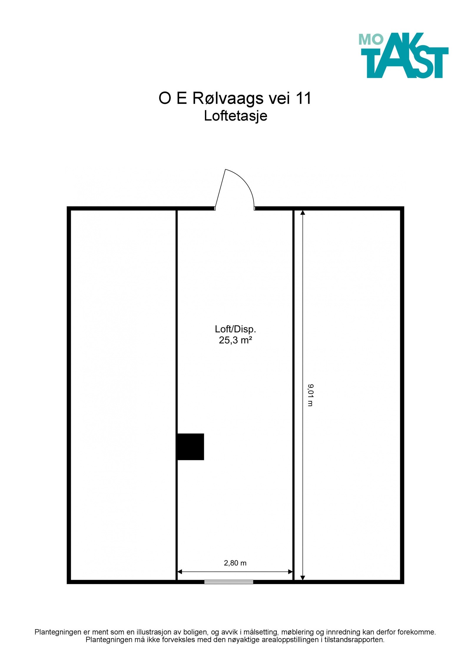 Plantegning loftsetasje. Galleribilde