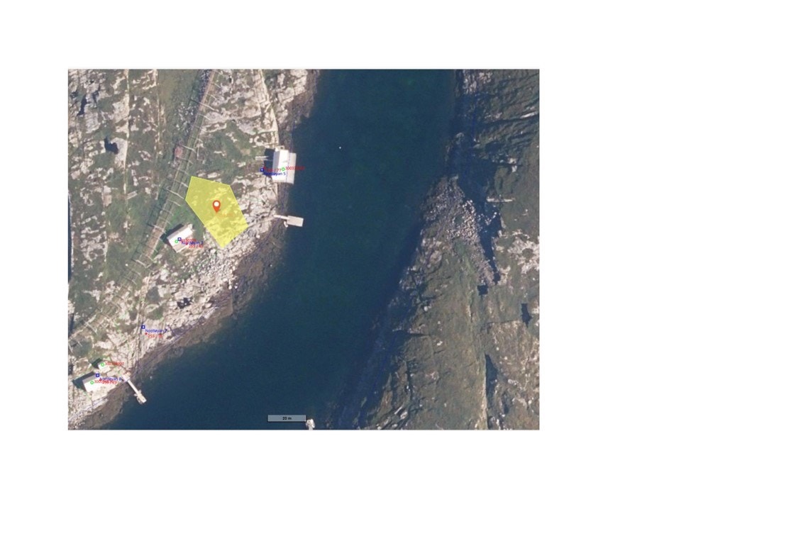 Kart med markering av tomten Galleribilde