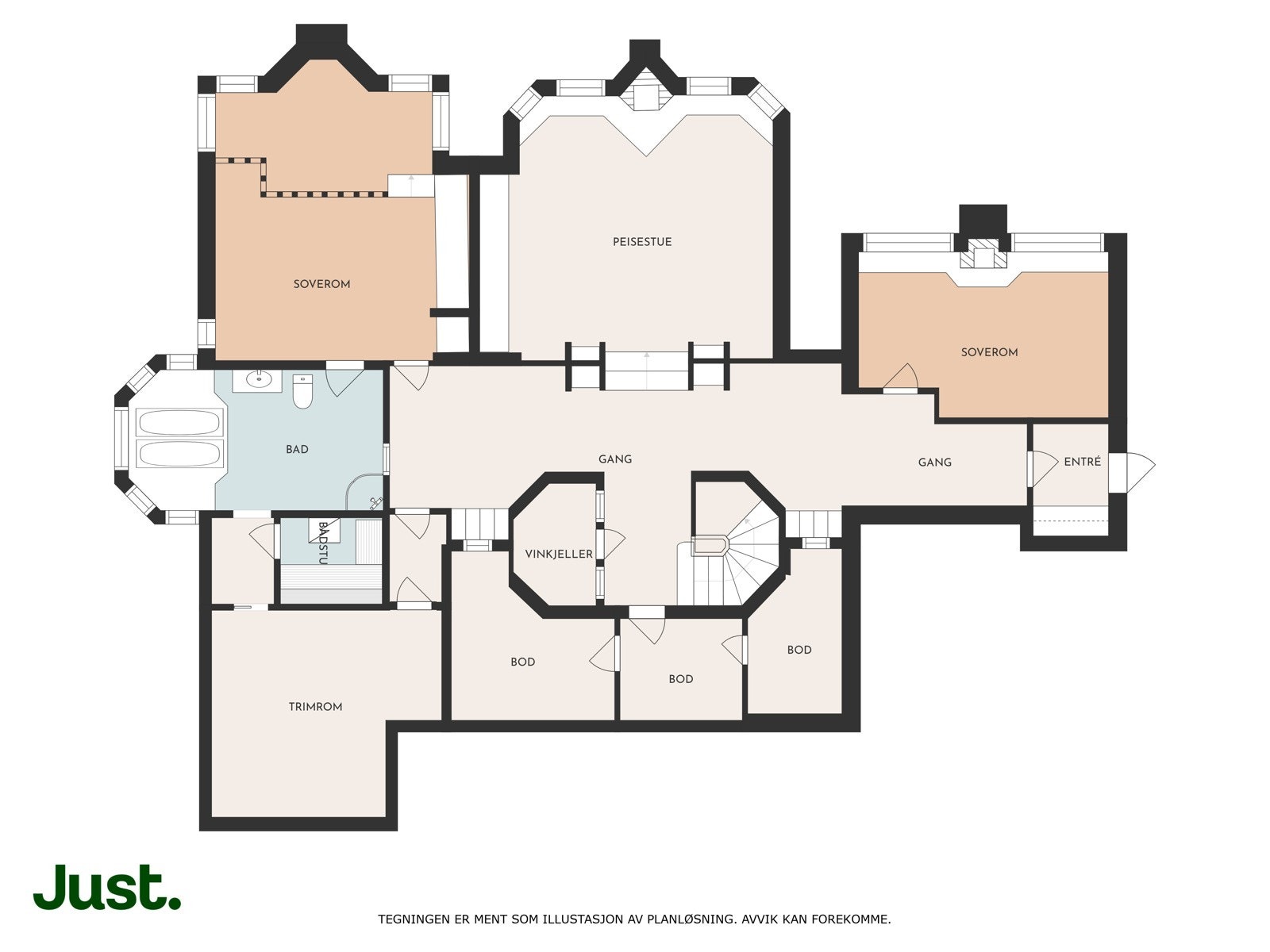 Planskisse 1. plan. Galleribilde