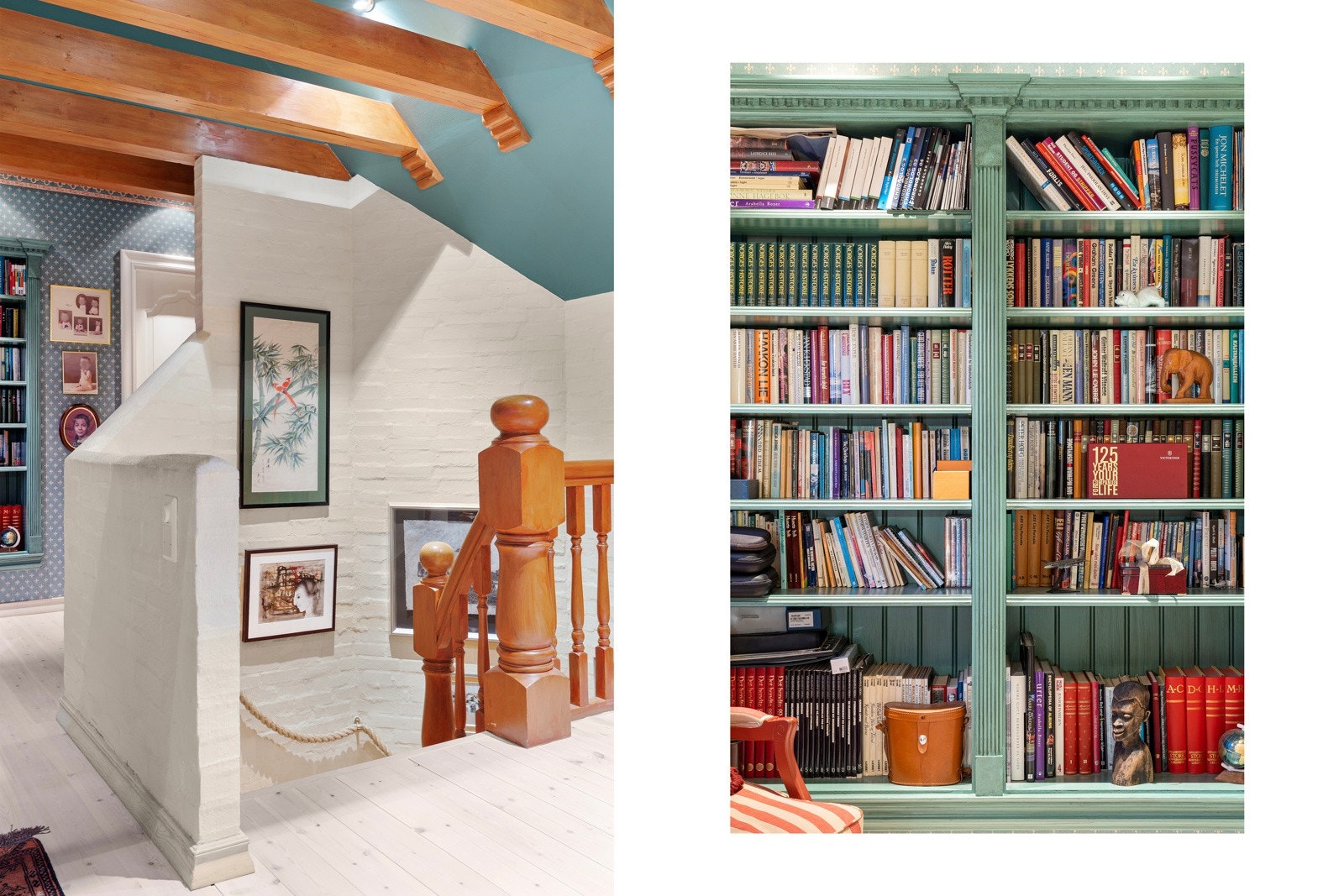 Gang og bibliotek i 2. etasje. Galleribilde