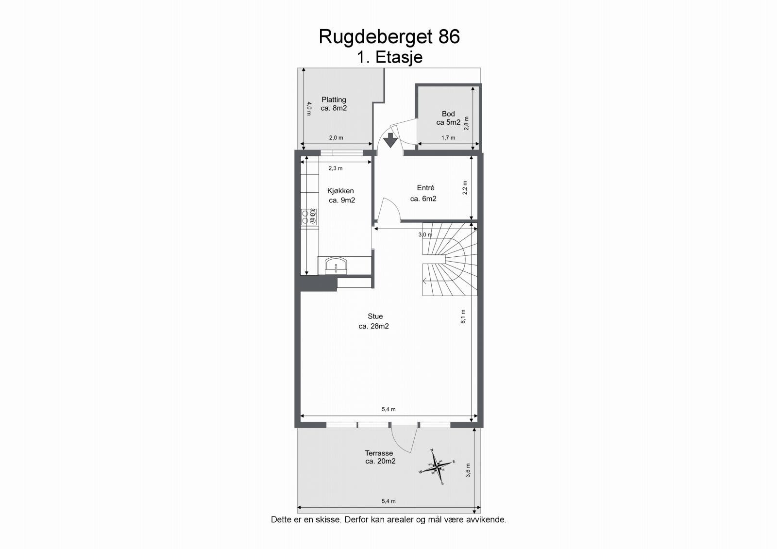 Planskisse 1. etasje. Galleribilde