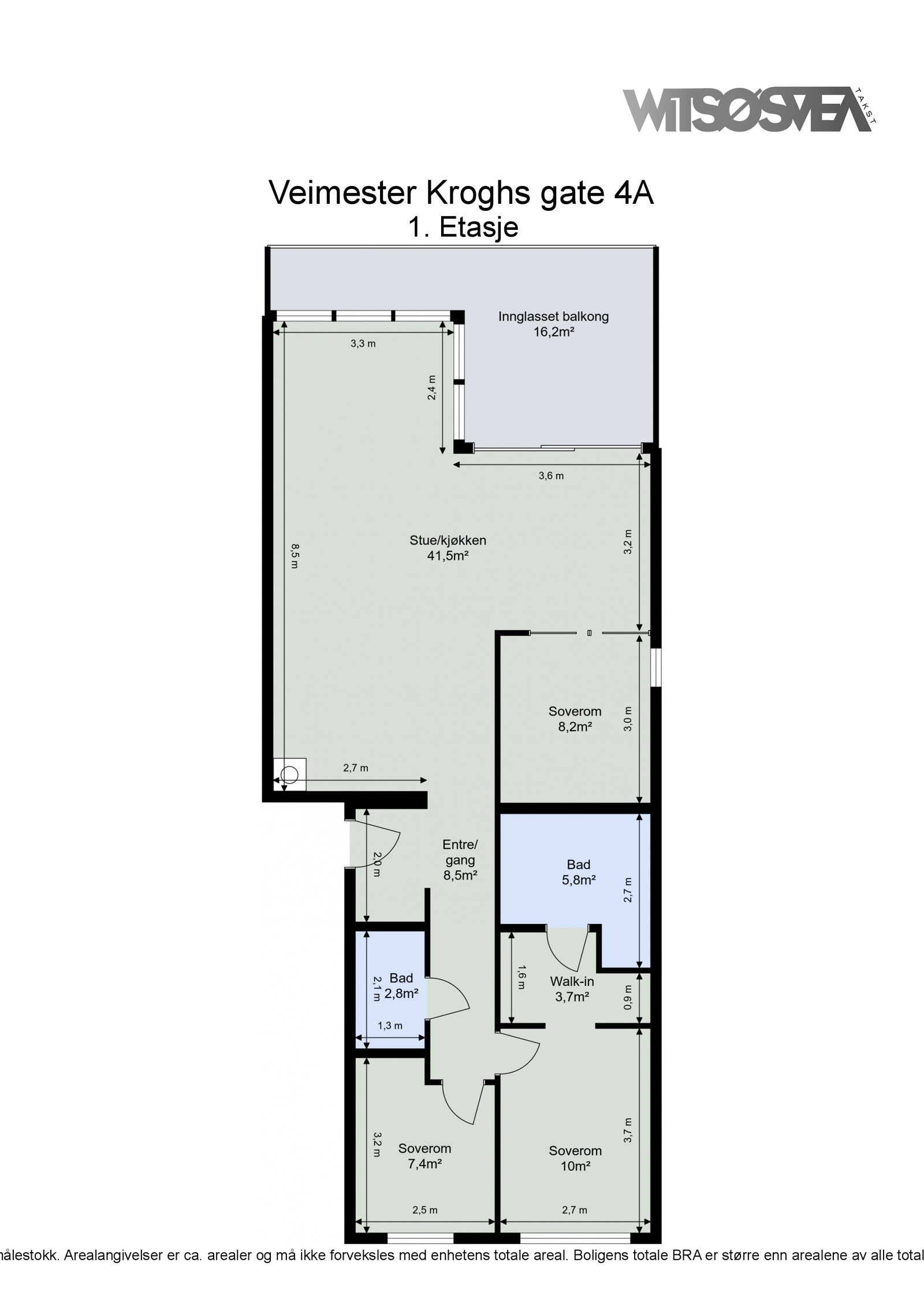 Ta en titt på planskissen før du går videre. Legg spesielt merke til voksen-suite´n, med walk-in og on-suite baderom Galleribilde