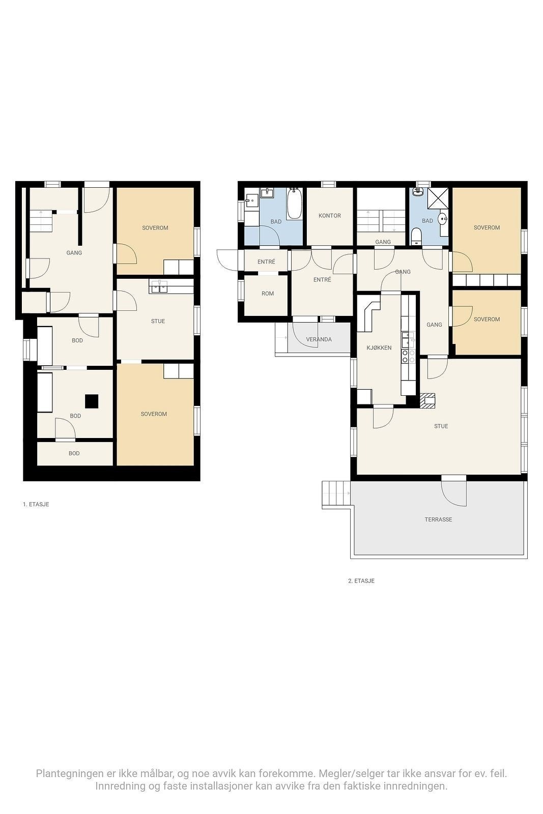 - Plantegning begge plan. Galleribilde