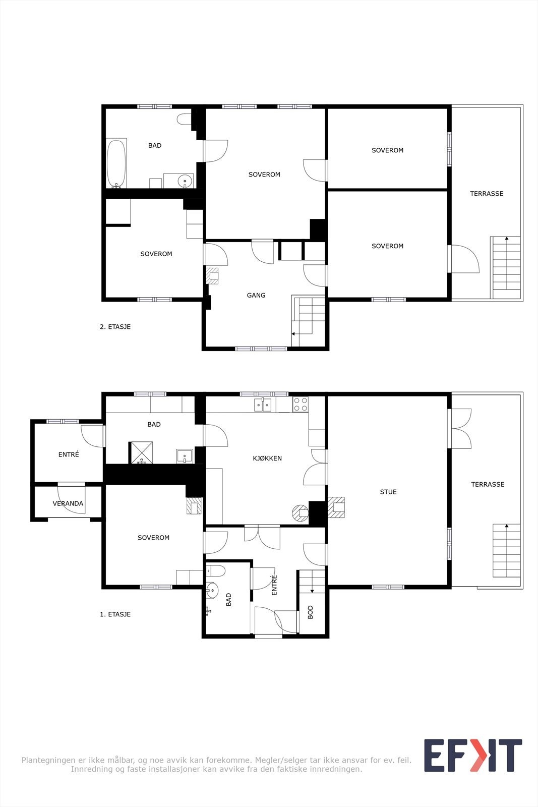 Planskisse 1. og 2. etasje Galleribilde
