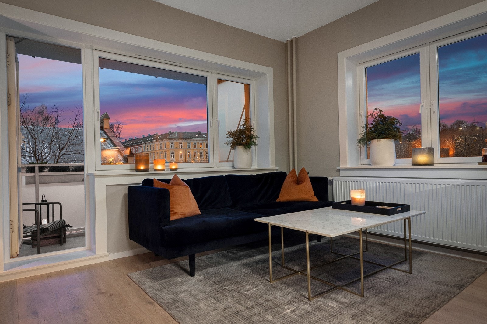 Leiligheten ligger høyt og usjenert i bygningen. Galleribilde