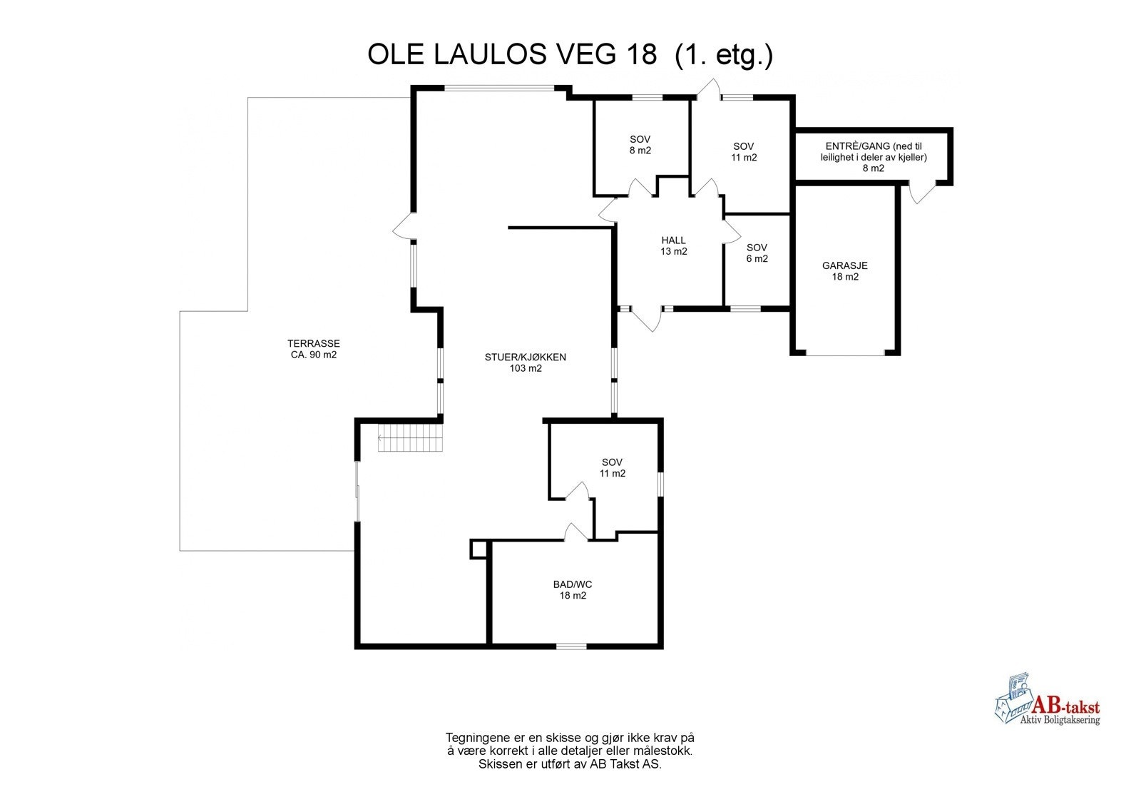 Plantegning 1. etasje Galleribilde