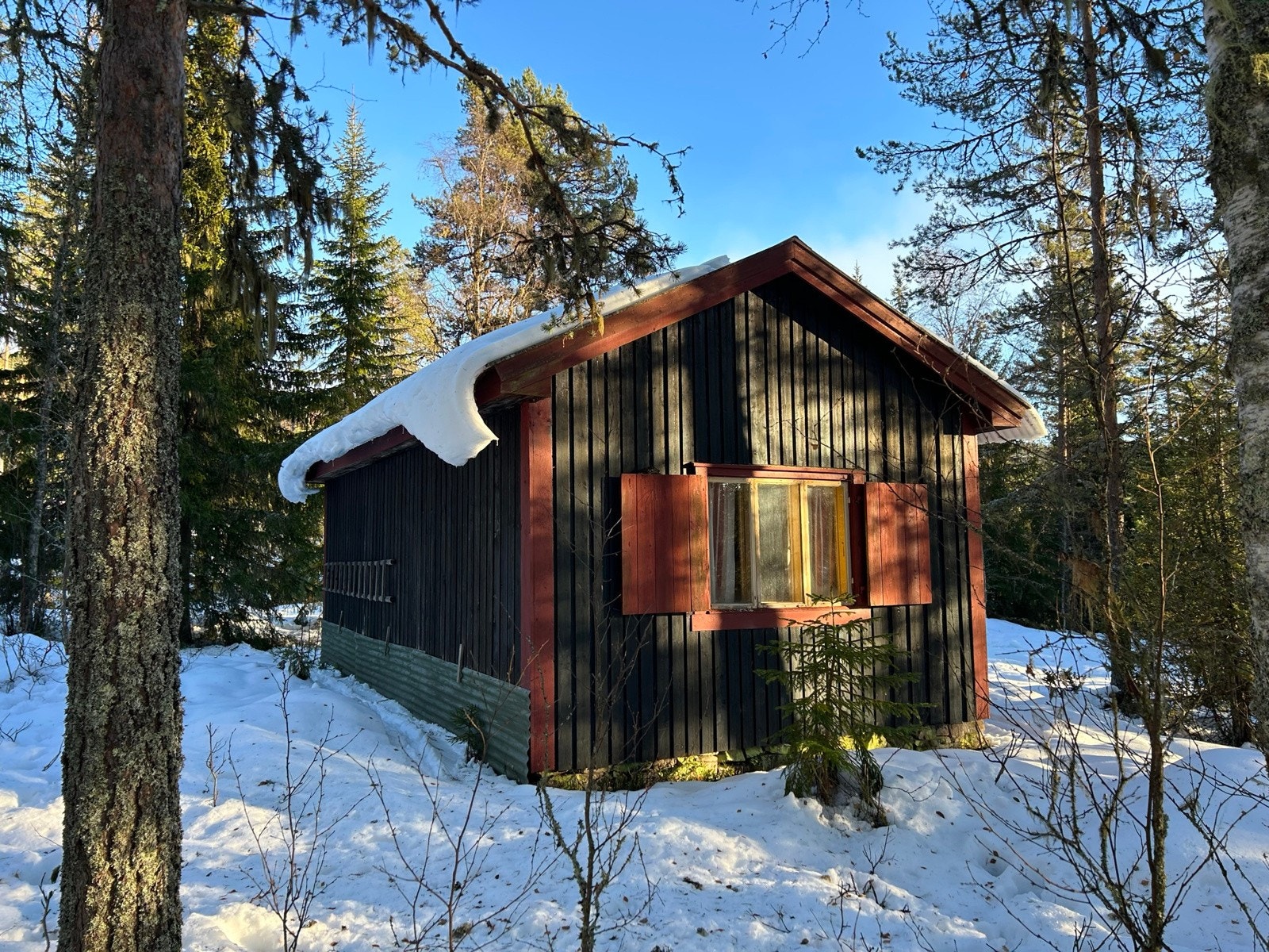 Skvakkhaug er en eldre hytte/skogshusvær bygd på 1940-tallet Galleribilde
