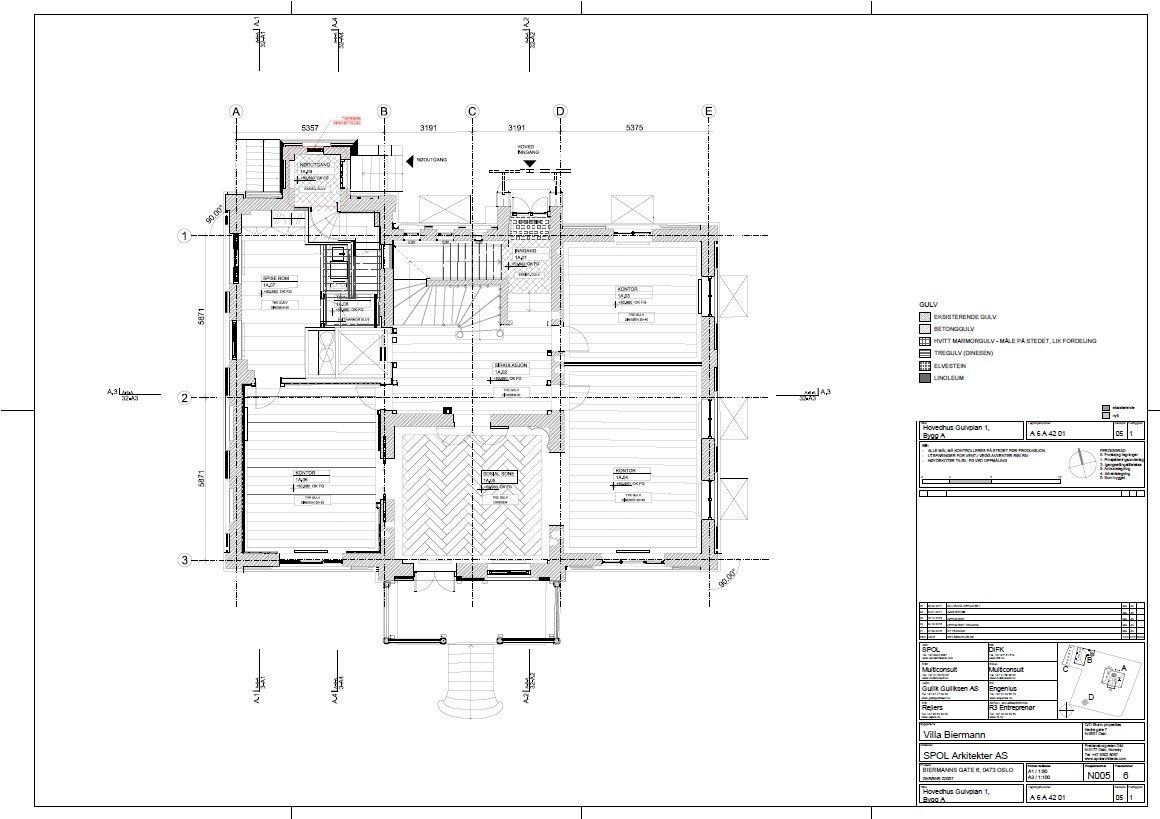 Planskisse Hovedhuset 1. etg. Galleribilde