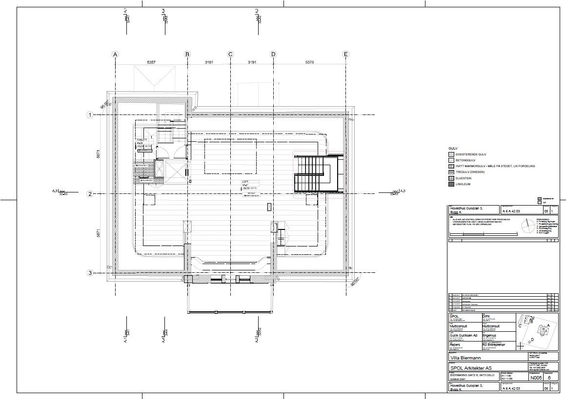 Planskisse Hovedhuset loftsetasje Galleribilde