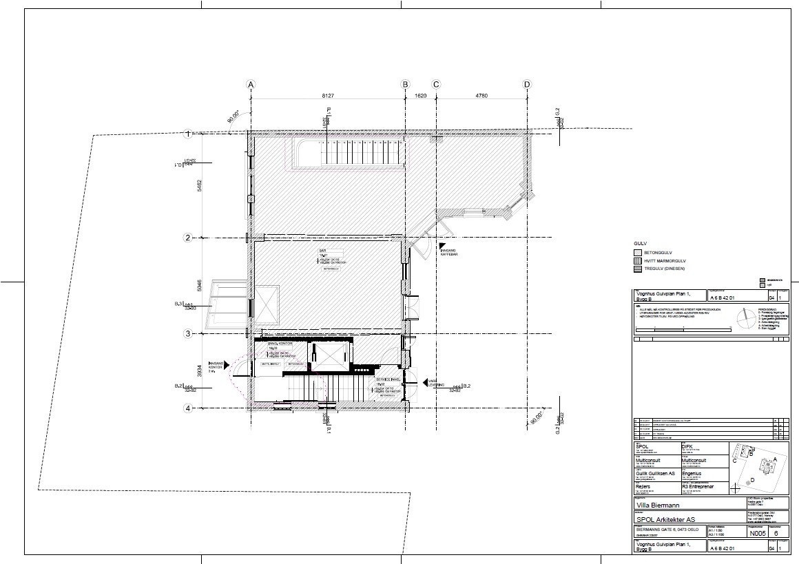 Planskisse Vognhuset 1 etg. Galleribilde
