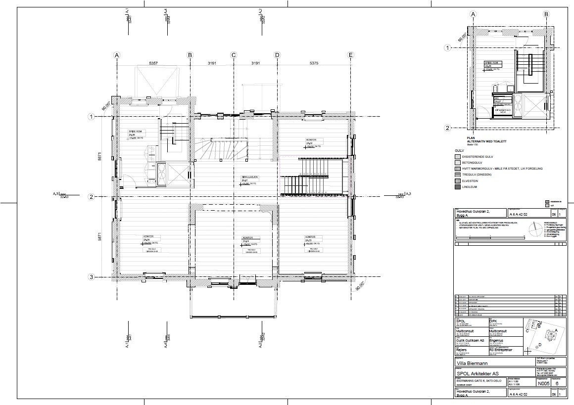 Planskisse Hovedhuset 2. etg. Galleribilde