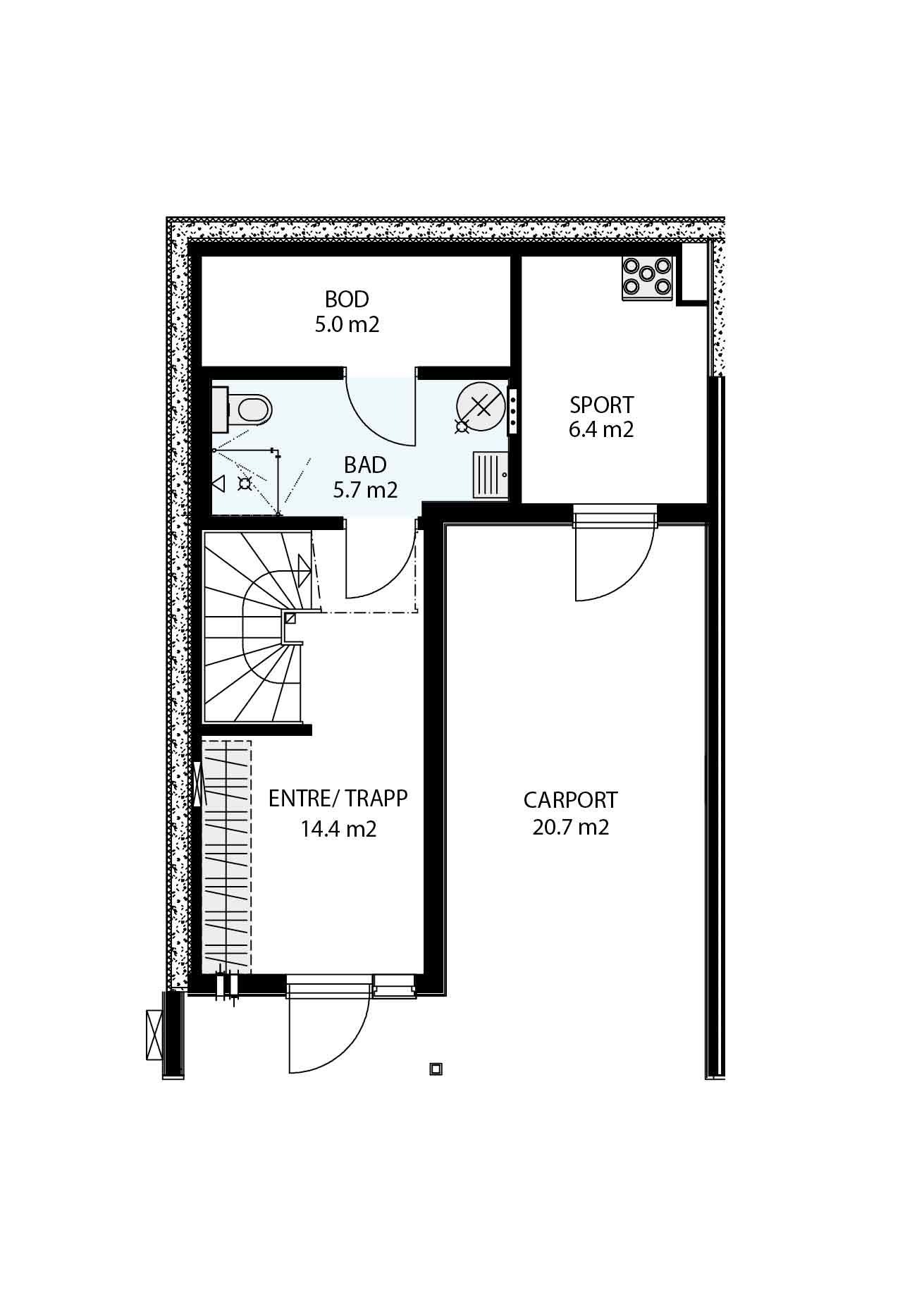 Planløsning u. etg. bolig nr 20 Galleribilde