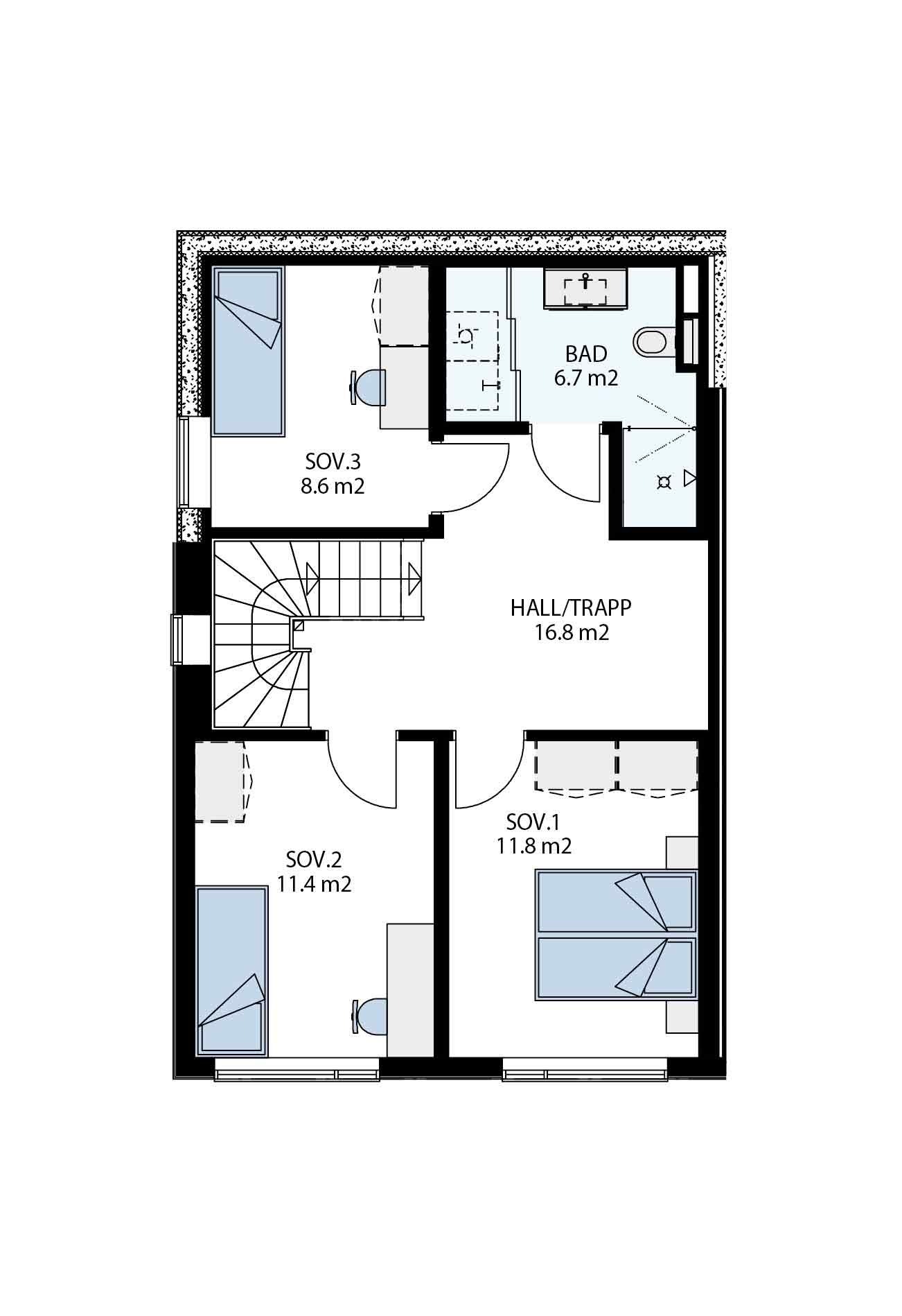 Planløsning 1. etg. bolig nr 20 Galleribilde