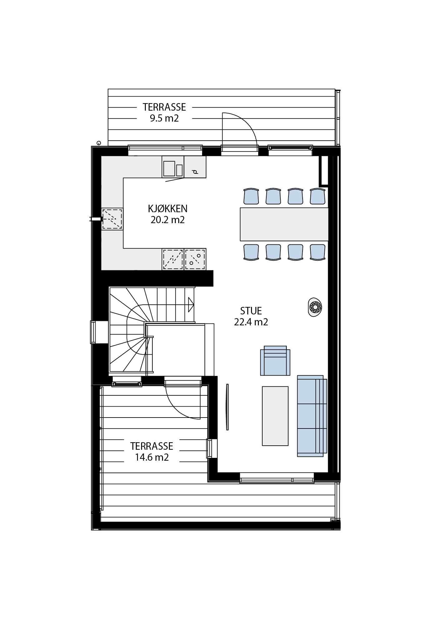 Planløsning 2. etg. bolig nr 20 Galleribilde