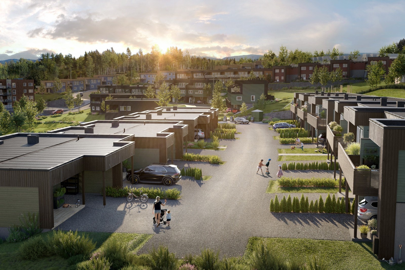 Koselig og sosialt gatetun til inngangspartiene Galleribilde