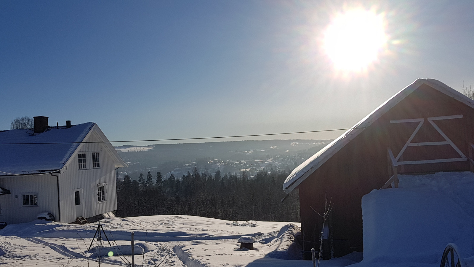 Utsikt fra tomta - Gode solforhold