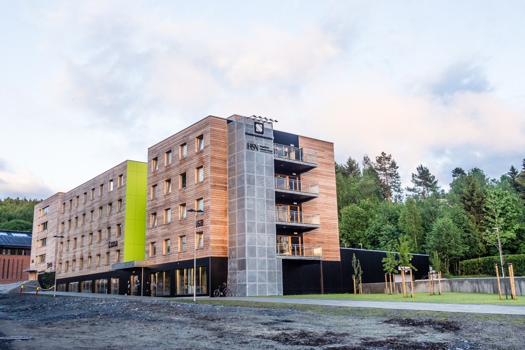 Universitetet i Sørøst-Norge, Campus Ringerike ligger som nærmeste nabo - rett nedenfor Tanberglia. Galleribilde