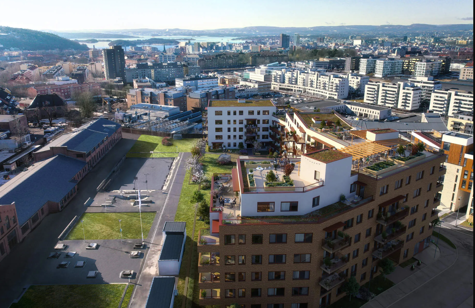 Stor felles takterrasse Galleribilde