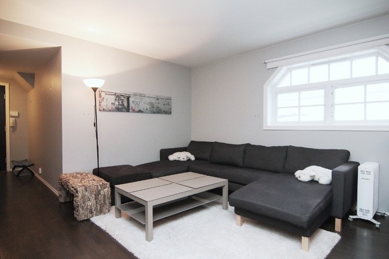 Stuen m vindu ut i sokkeletasjen Galleribilde