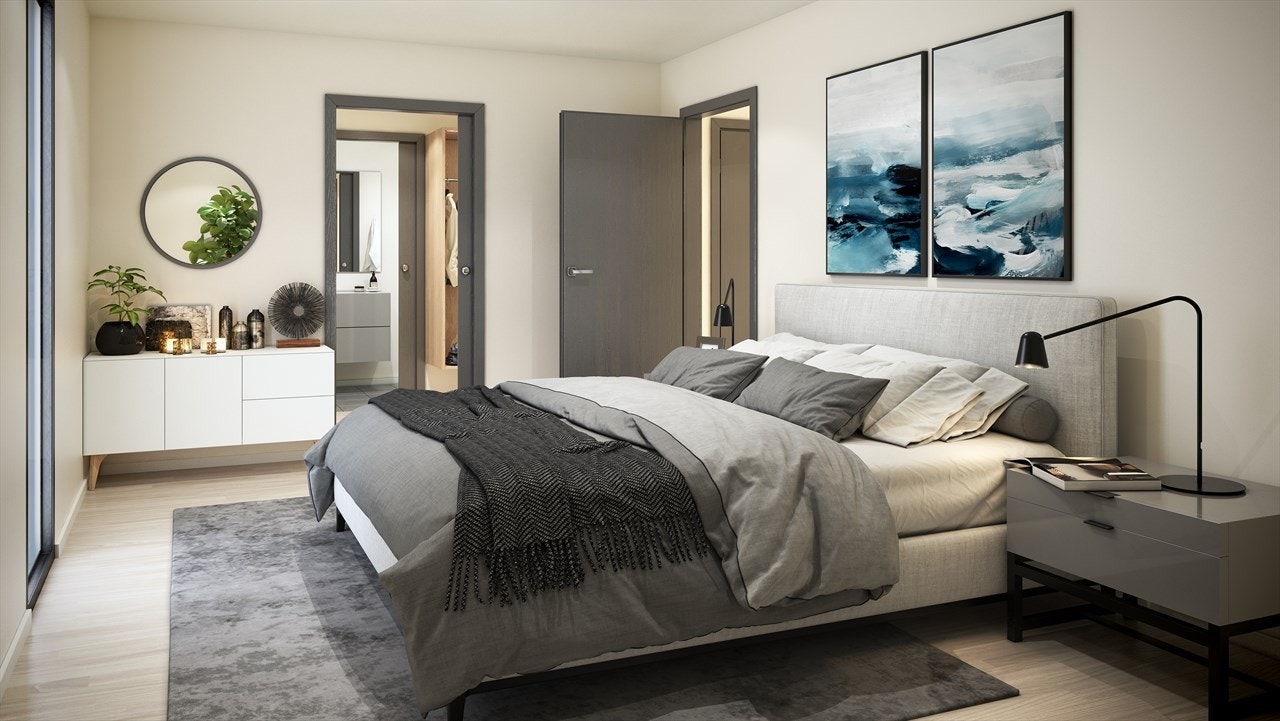 Leiligheten vil ha tre soverom. Bildet er en illustrasjon og kan avvike fra standard leveranse. Galleribilde