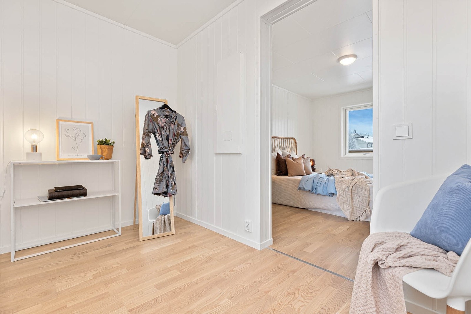 Walk-in garderobe/babyrom/kotor. Det er også mulig å endre planløsning for boliger under oppføring slik at dette blir et soverom. Foto fra rekkehus type A i byggetrinn 2 Galleribilde