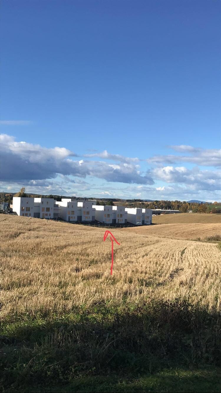 Huset har flott utsikt over et stort jorde Galleribilde