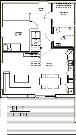 Plantegning 1. etasje Galleribilde