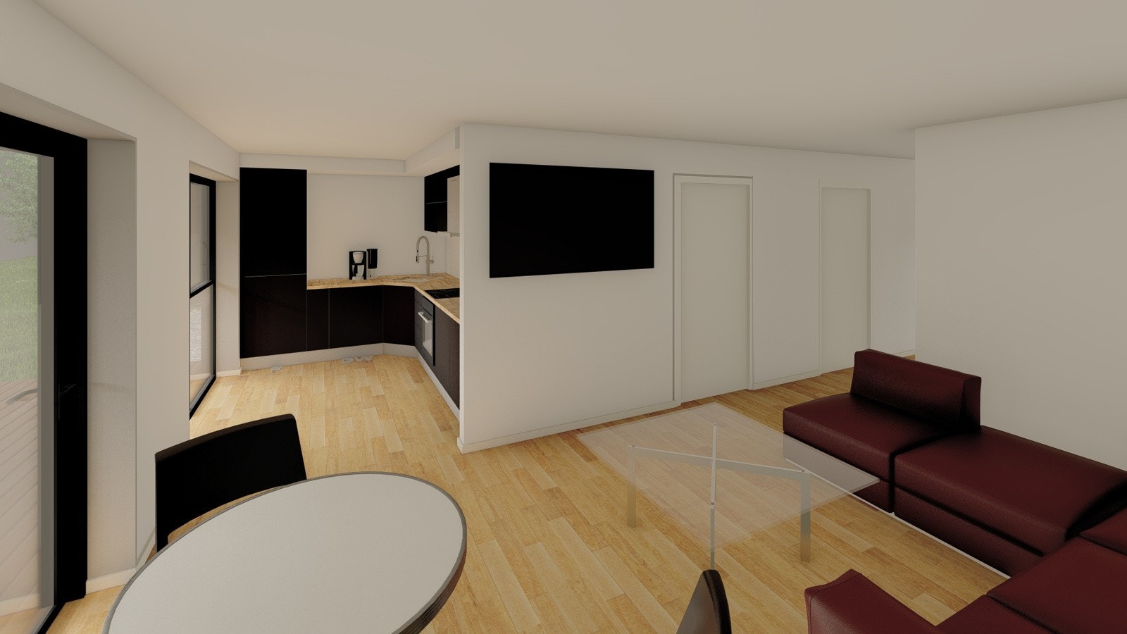 Stue, kjøkken og gang får varmefolie med termostat. Varmekabler på bad/wc. Galleribilde