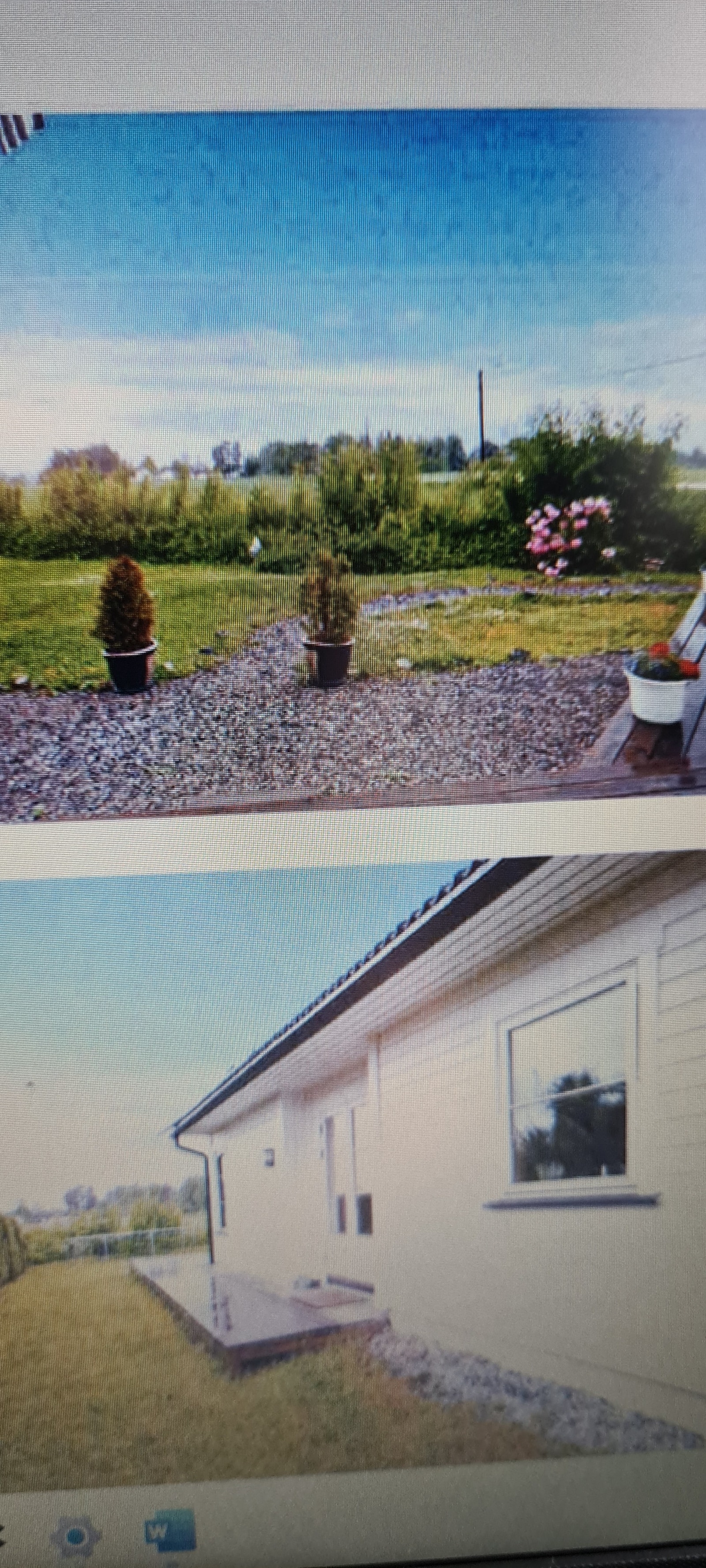 Hage med dobbel terassedør som kan fullåpnes direkte ut til hagen. Galleribilde