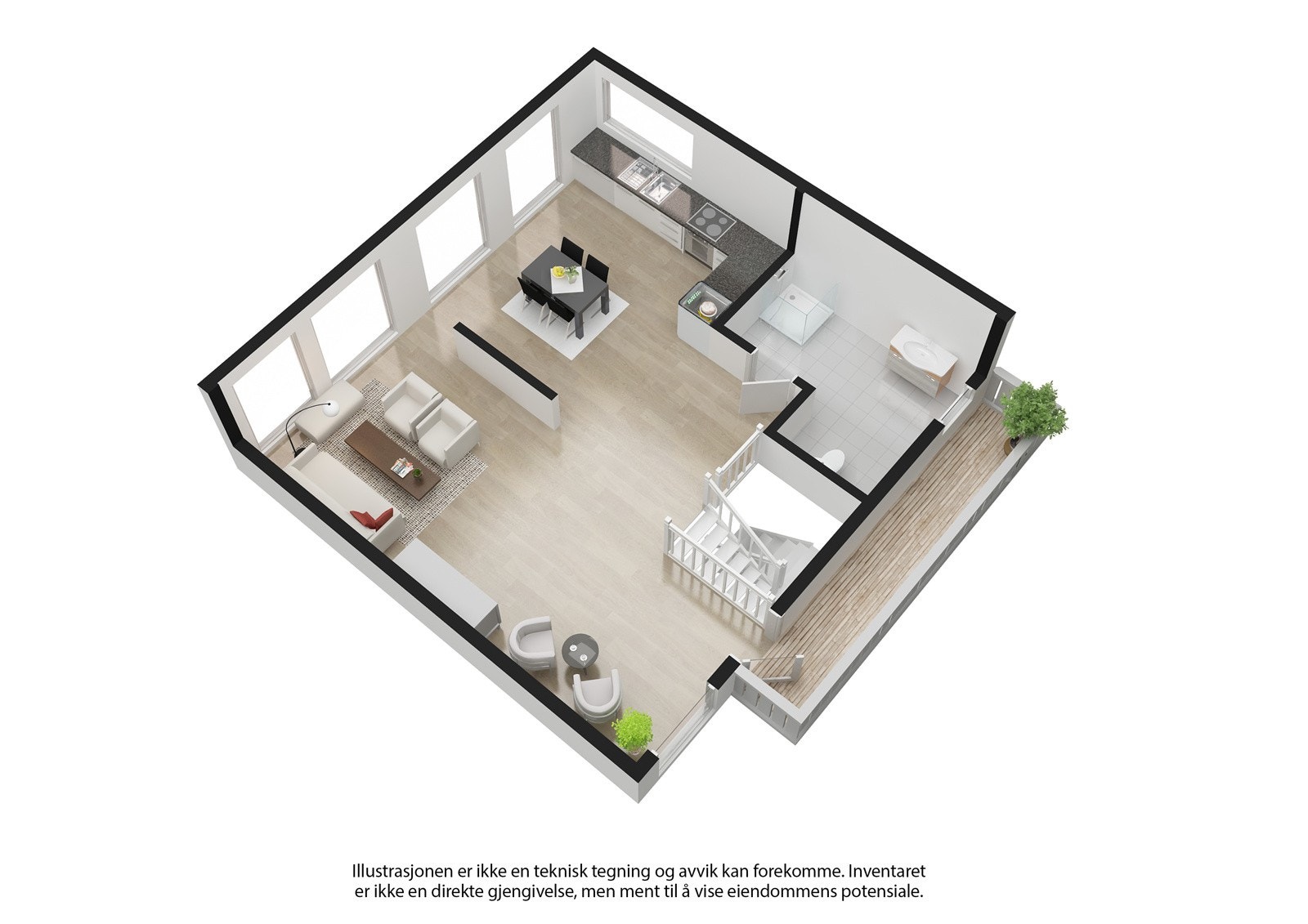 Plantegning 1. etasje, nr. 15 C Galleribilde