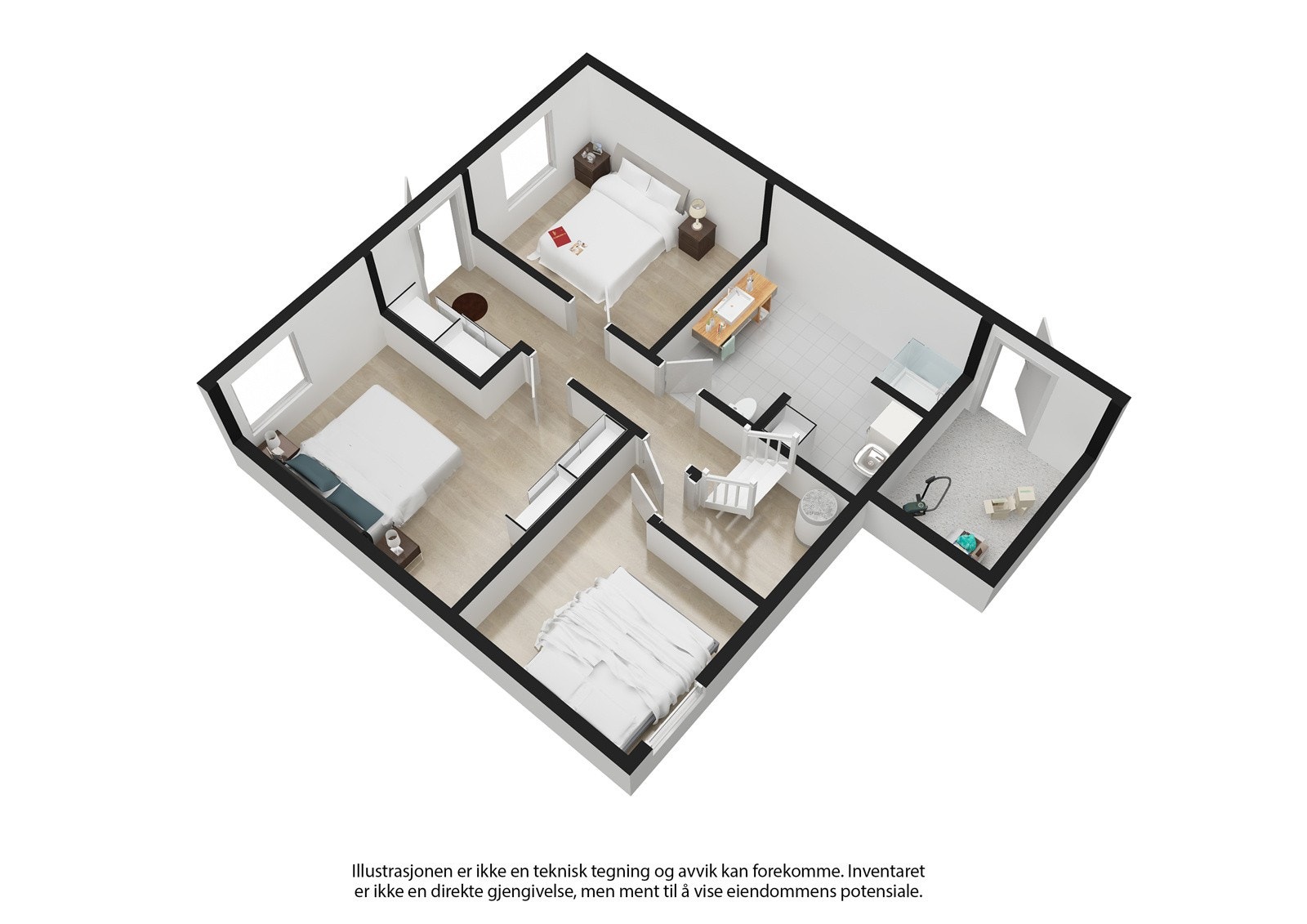 Plantegning 1. etasje nr. 15 B. Sportsbod med utvendig inngang Galleribilde