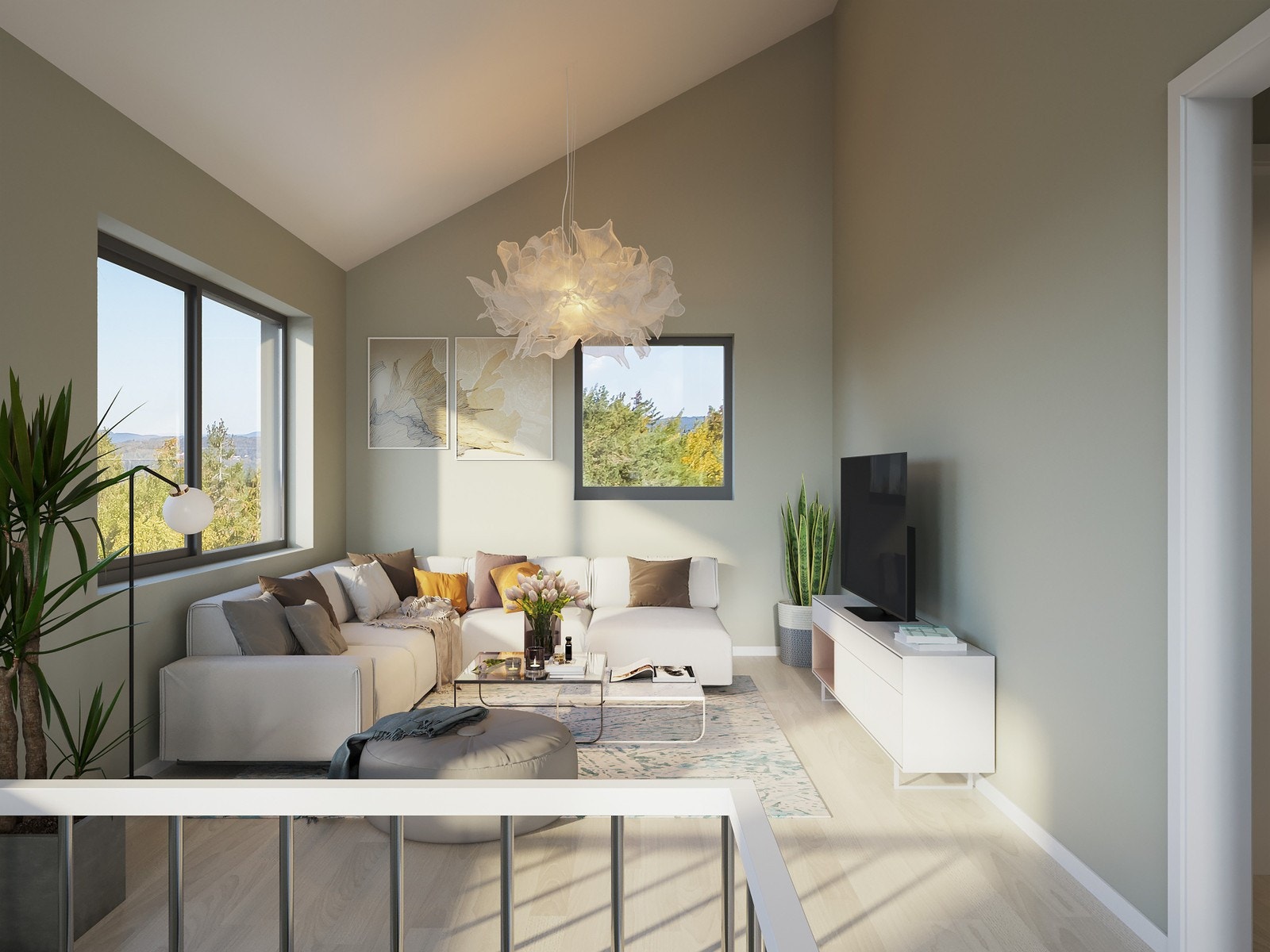 Illustrasjon - Hyggelig stue i 2 etasje Galleribilde