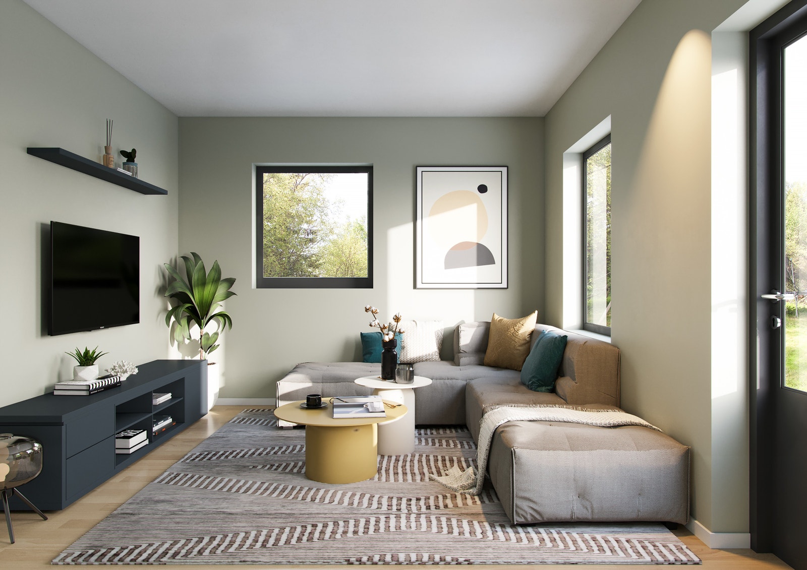 Illustrasjon - boligene har en praktisk kjellerstue Galleribilde