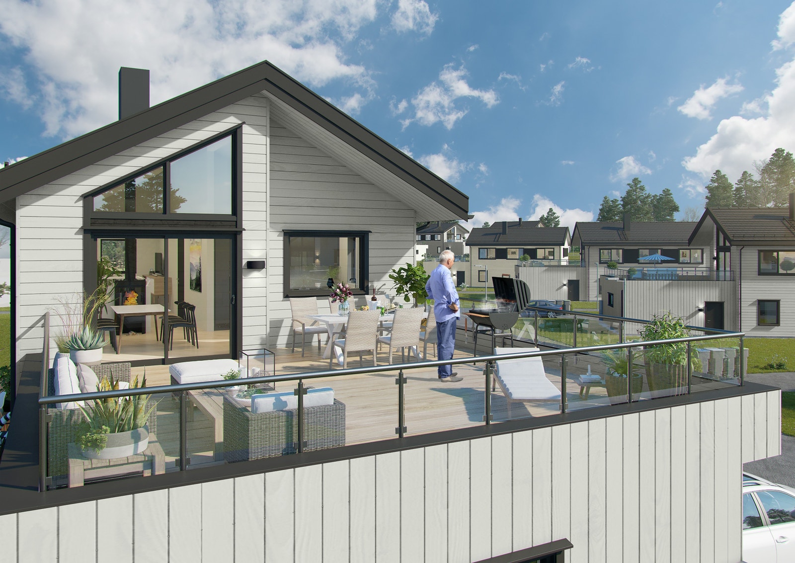 Illustrasjon - balkong på ca 46 m2 Galleribilde