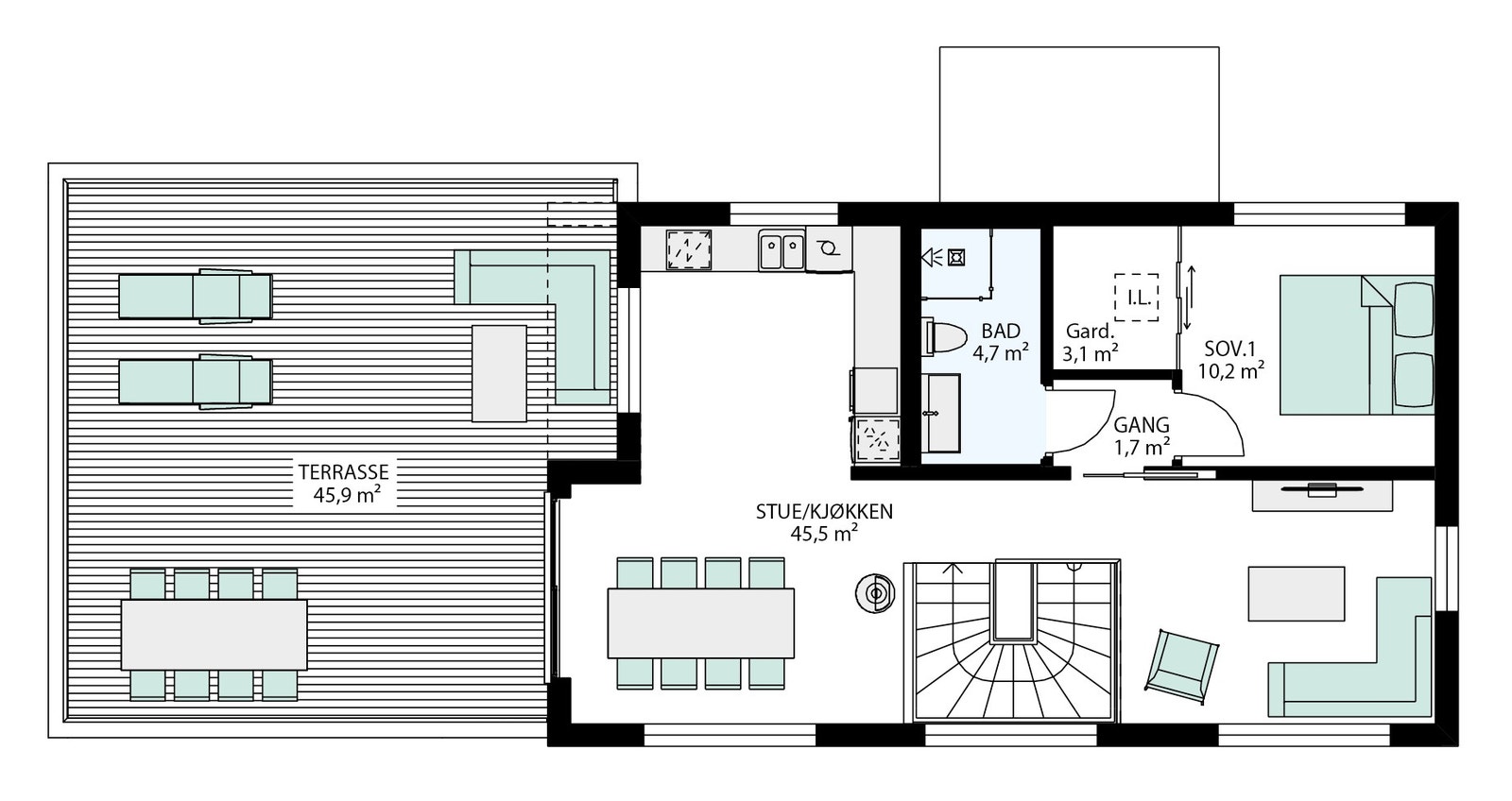 Hus nr. 2-4-6-8-10 (2 etasje) Galleribilde